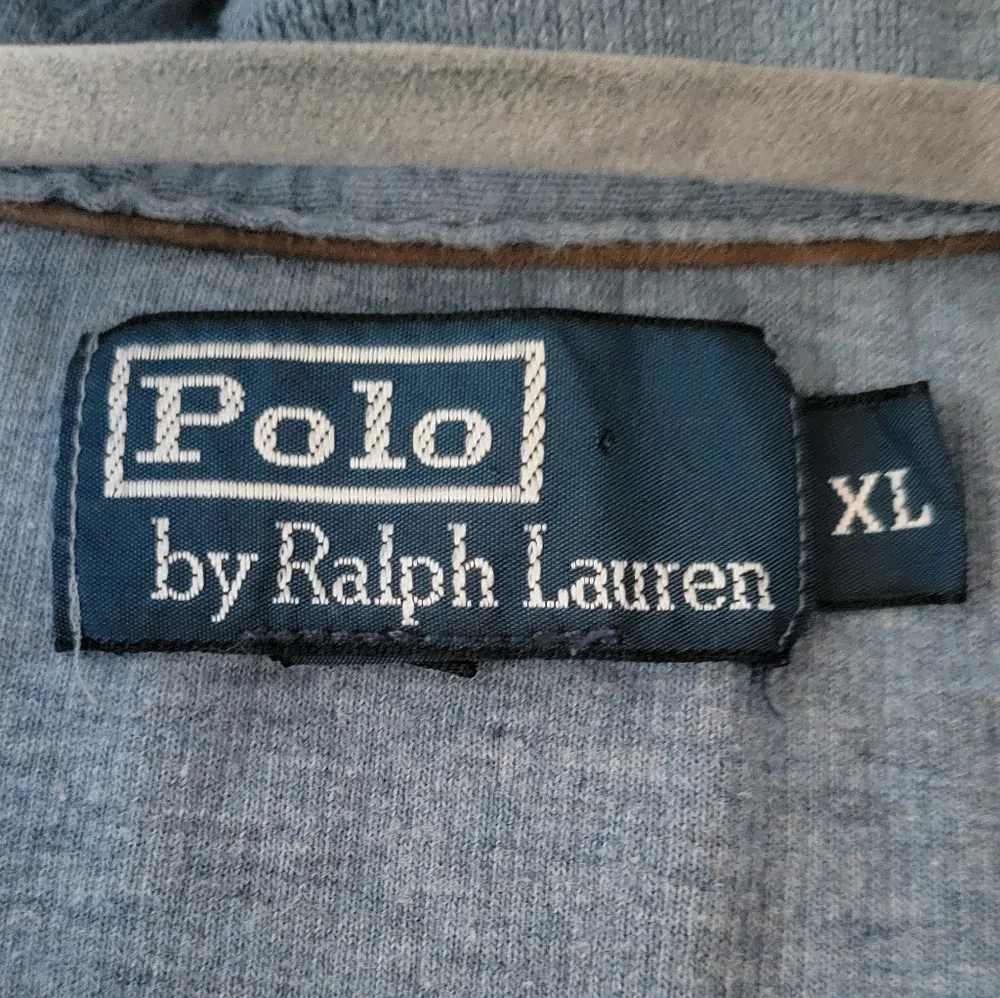Polo by Ralph Lauren Light Blue Cotton Mock Neck 1/4 Zip Sweater Mens XL - Picture 6 of 9